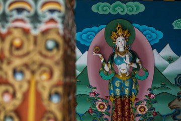 carving of goddess in bhutan
