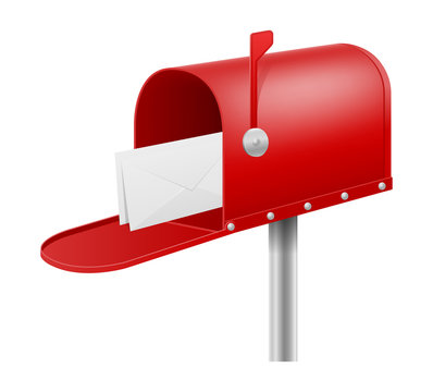 red mail box retro vintage stock vector illustration