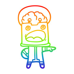 rainbow gradient line drawing cartoon robot