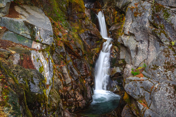 Fototapeta na wymiar Christine Falls on Van Trump Creek, Mt Rainier National Park
