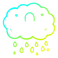 cold gradient line drawing cute cartoon cloud