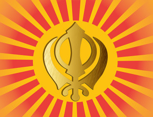 The main symbol of Sikhism -  the sign of Khanda 