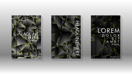 Fancy polygon cover pattern background design. yellow triangle line
