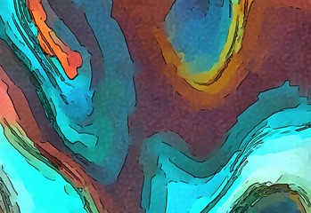 Abstract watercolor texture background with swirls and liquid paint effect. Acrylic art pattern using pastel colors and bright elements. 