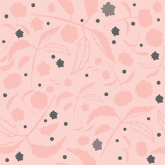 Lovely Floral with Leaves Seamless Pattern