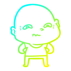 cold gradient line drawing cartoon creepy guy