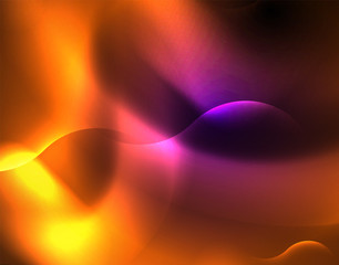 Shiny metallic neon waves vector design