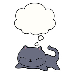 cartoon cat and thought bubble