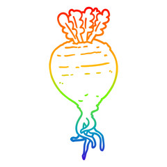 rainbow gradient line drawing cartoon root vegetable