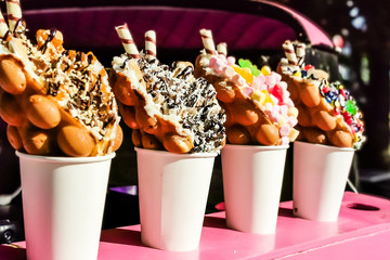 bubble waffle ice cream