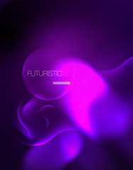Shiny metallic neon waves vector design