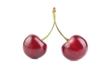 Cherries isolated on white