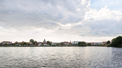 Panorama view of Falkenberg city in Sweden.