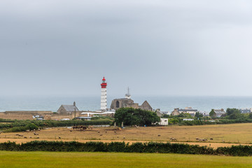 Fototapeta na wymiar Pointe Saint Mathieu Lighthouse in Brittany, France