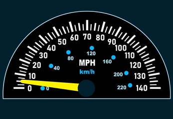 Car speedometer. Speed control, the path to a safe and environmentally friendly ride.