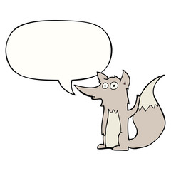 cartoon wolf and speech bubble