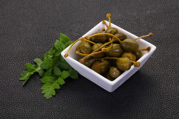 Pickled Capersberries in the bowl