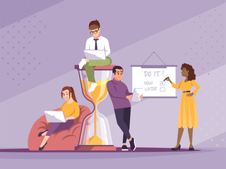 Time management flat vector illustration