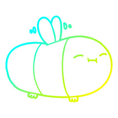 cold gradient line drawing happy cartoon bee