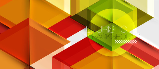 Geometric triangle and hexagon abstract background, vector illustration