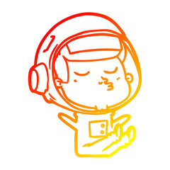 warm gradient line drawing cartoon confident astronaut © lineartestpilot