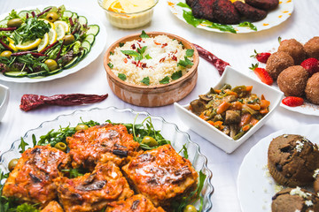 Tasty vegan food on a table