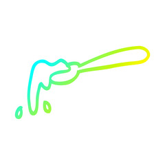 cold gradient line drawing cartoon ladle of food