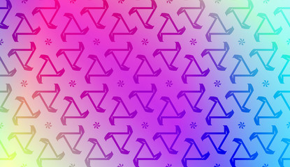 Modern pattern with curved line. Triangles, line, geometric elements. Vector illustration. Design for flyer, wallpaper, presentation, paper. Gradient color