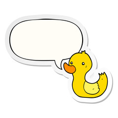 cartoon duck and speech bubble sticker