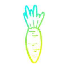 cold gradient line drawing cartoon carrot