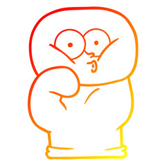 warm gradient line drawing cartoon boxing glove