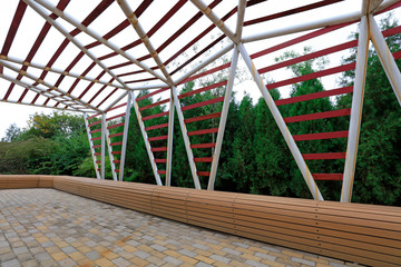 scenery of the steel tube in the park