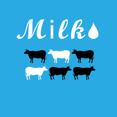 Beautiful bright print advertising milk
