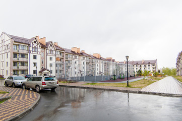 Russia, Novosibirsk - 15 May, 2019: Russian courtyards. buildings, house architecture, exterior. city ​​views