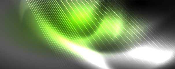 Color light with lines, outer space background, bright rays