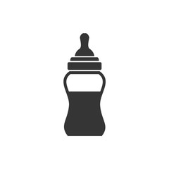 feeding bottle icon template black color editable. Baby simple  symbol logo vector illustration for graphic and web design.