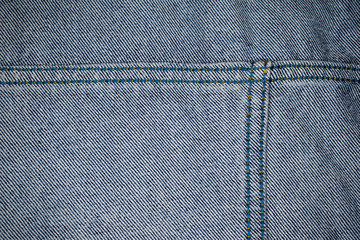 a variety of elements of the denim shapes with stitches and loops design.