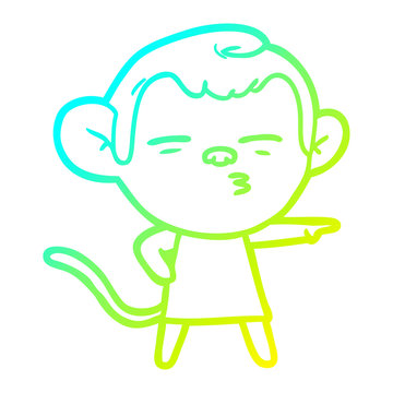 recommend clip art: cold gradient line drawing cartoon suspicious monkey