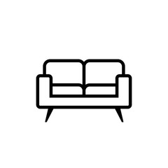 Retro sofa icon. Living room furniture. - Vector