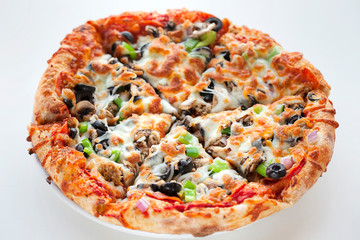 pizza on white background