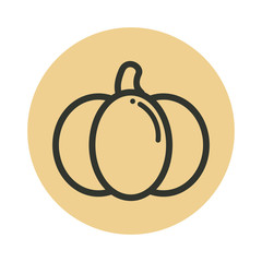 cartoon pumpkin vector image outline icon