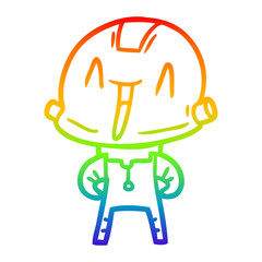 rainbow gradient line drawing cartoon robot