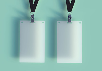 ID card holder mockup. 3d render.