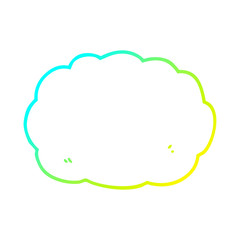 cold gradient line drawing cartoon cloud