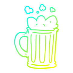 cold gradient line drawing cartoon pint of beer