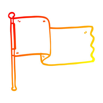 recommend clip art: warm gradient line drawing cartoon white flag waving