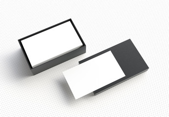 Fototapeta na wymiar Business cards mockup in a cardboard box for branding identity. 3D render.