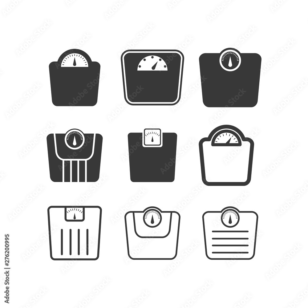 Aufkleber weight scale icon symbol template black color editable. simple logo vector illustration for graphic 