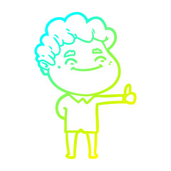 cold gradient line drawing cartoon friendly man