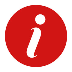 Info icon flat red round button vector illustration